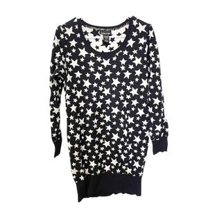 Sweater Project Juniors XL Black Star Print Knit Pullover Indie Grunge Alt